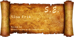 Sisa Erik névjegykártya